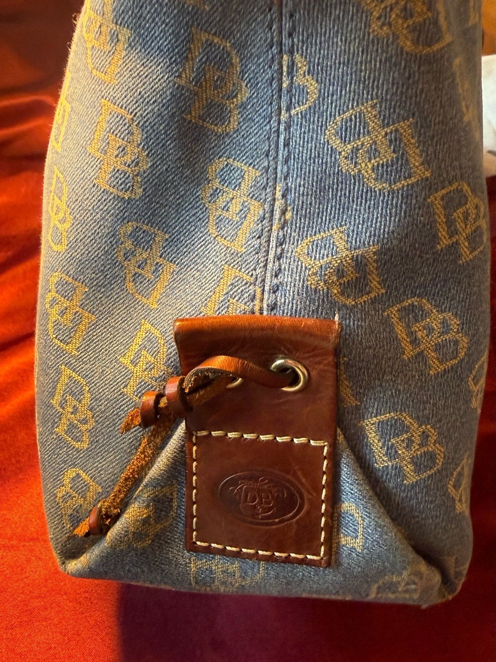 Dooney & Bourke Blue Denim Logo Shoulder Bag with Wallet and Wristlet - Picture 9 of 16